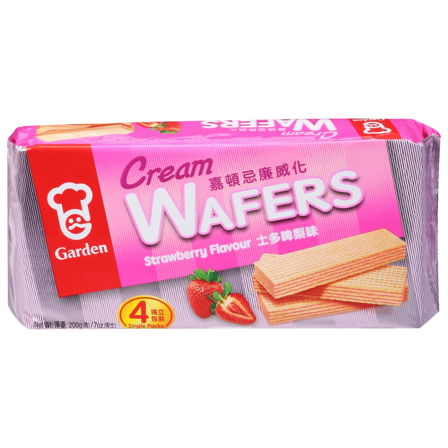 Garden Cream Strawberry Wafers 4 ea