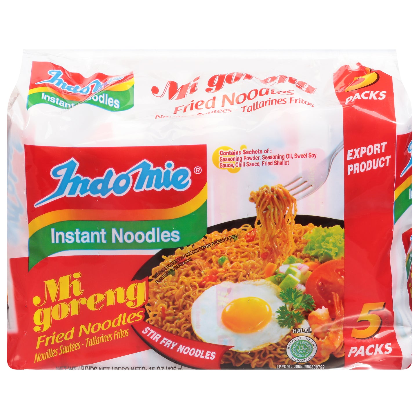 Indomie Mi Goreng Instant Stir Fry Noodles 5 - 3 oz Packs
