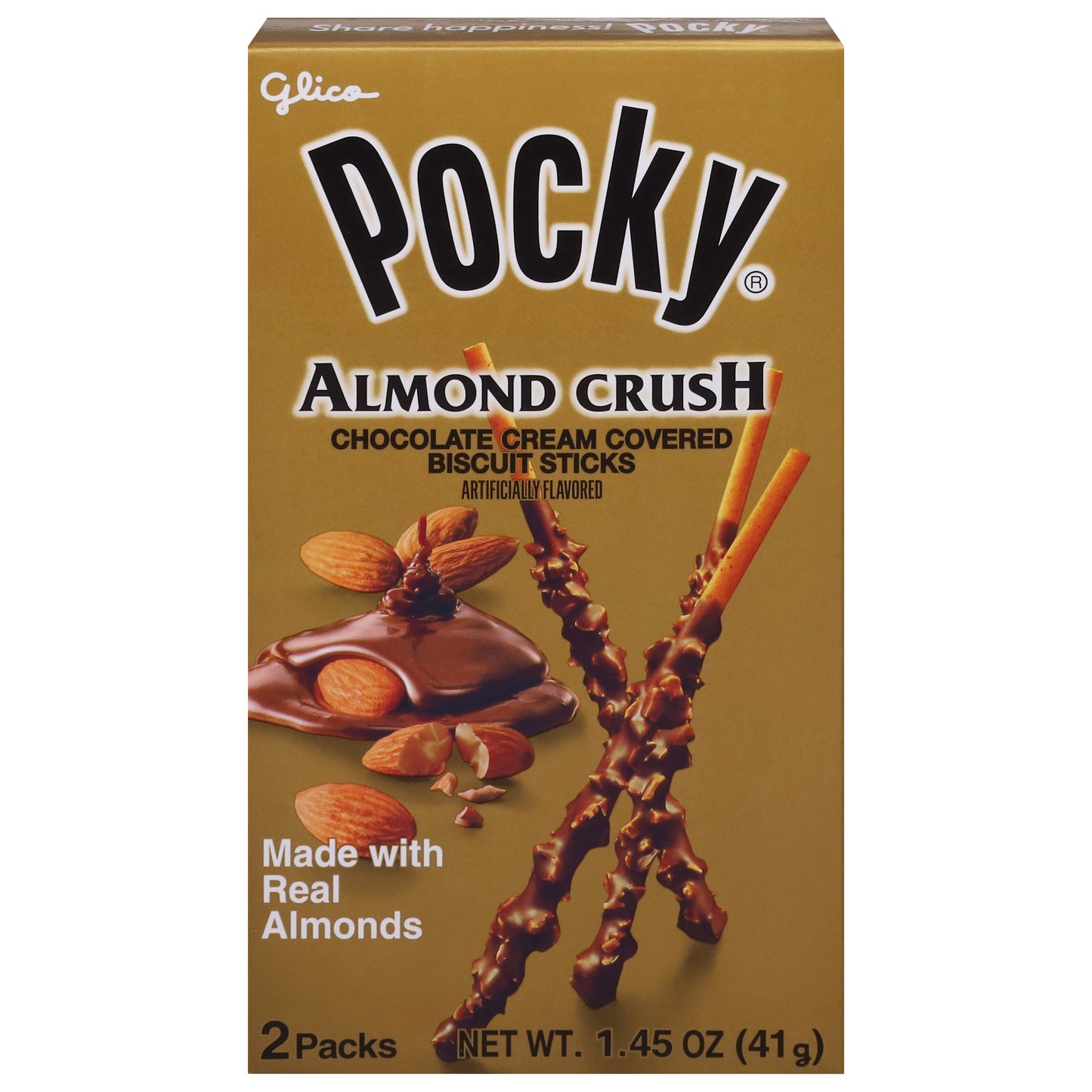 Pocky Chocolate Cream Covered Almond Crush Biscuit Sticks 2 ea