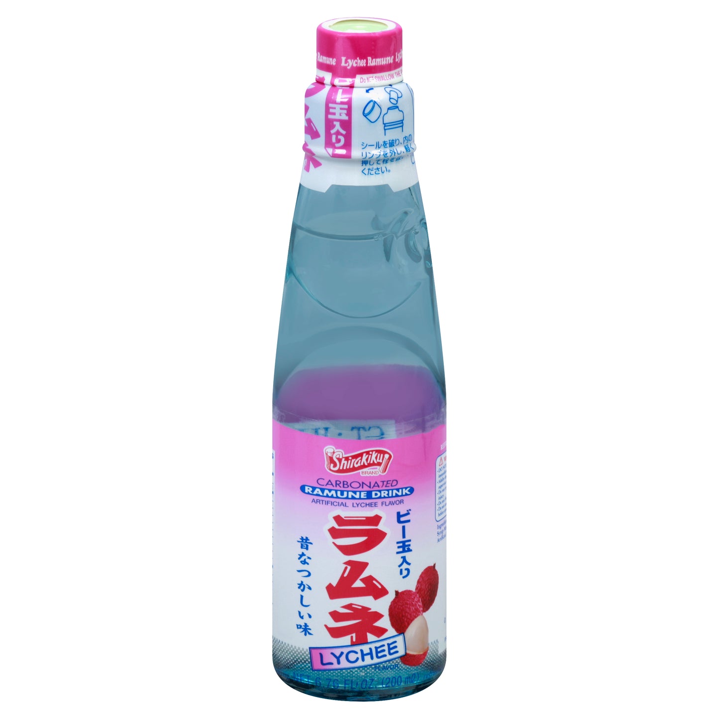 Shirakiku Ramune Drink 6.76 oz - LYCHEE