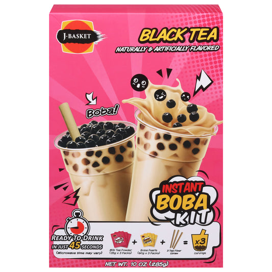 J-Basket Black Tea Instant Boba Kit 10 oz
