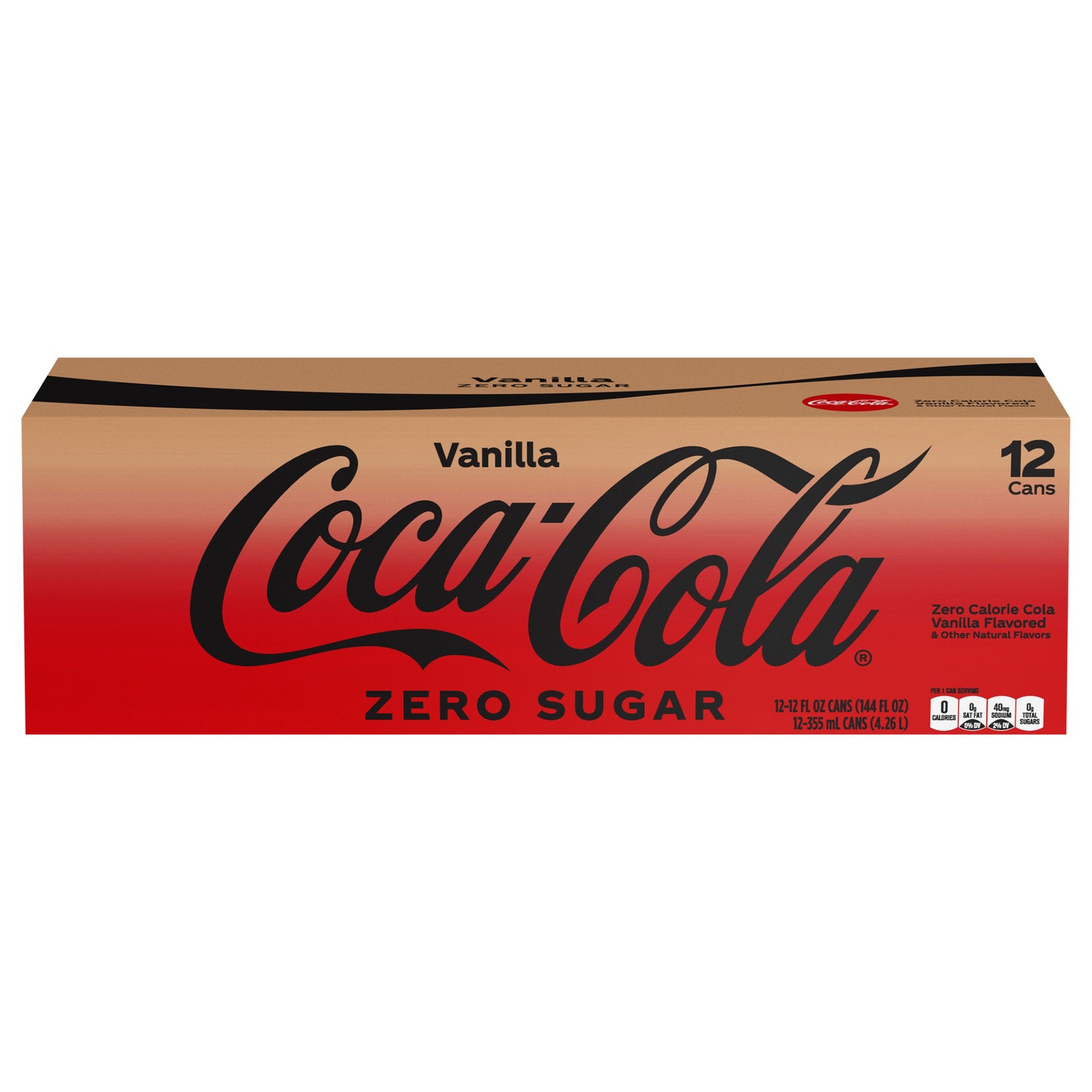 Coca-Cola Vanilla Zero Sugar Fridge Pack Cans, 12 fl oz, 12 Pack