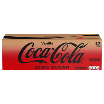 Coca-Cola Vanilla Zero Sugar Fridge Pack Cans, 12 fl oz, 12 Pack