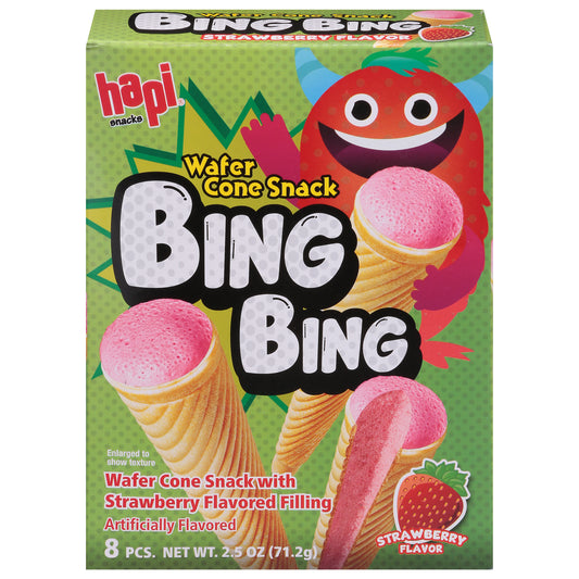 Hapi Snacks Strawberry Flavor Wafer Cone Snack 8 ea