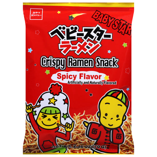 Baby Star Spicy Flavor Crispy Ramen Snack 2.46 oz
