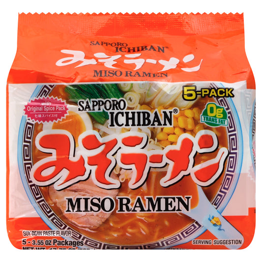 Sapporo Ichiban Miso Ramen 5 ea