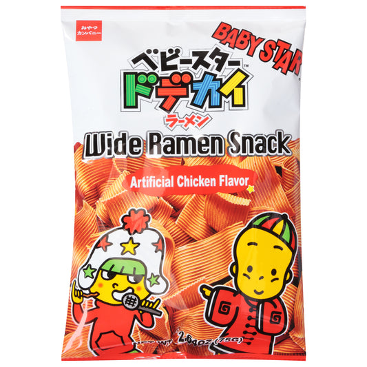 Baby Star Artificial Chicken Flavor Wide Ramen Snack 2.64 oz