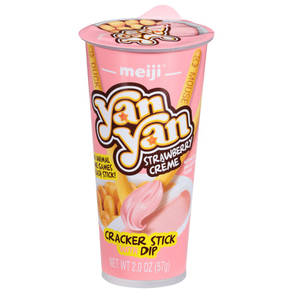 Meiji Yan Yan Strawberry Creme Cracker Stick with Dip 2.0 oz