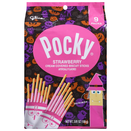 Pocky Cream Covered Strawberry Biscuit Sticks 9 ea