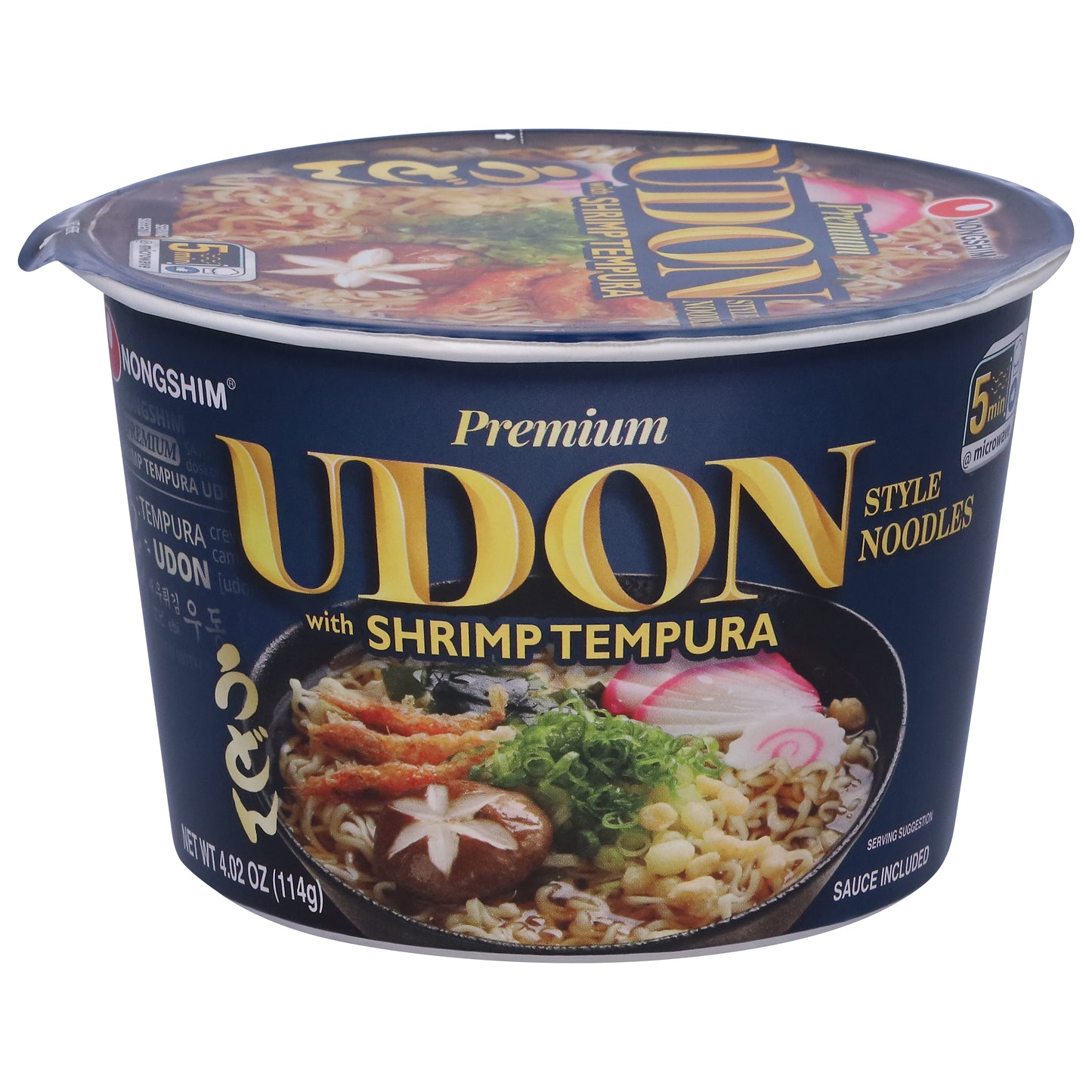 Nongshim Udon Style Premium Noodles with Shrimp Tempura 4.02 oz