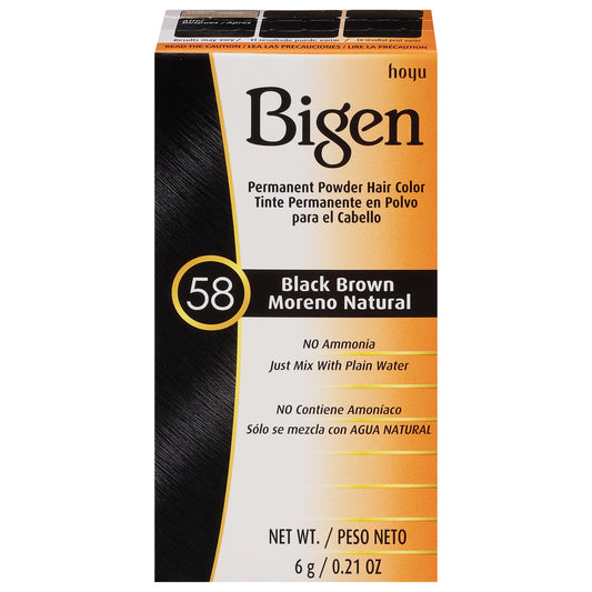 Bigen Black Brown 58 Permanent Powder Hair Color 0.21 oz