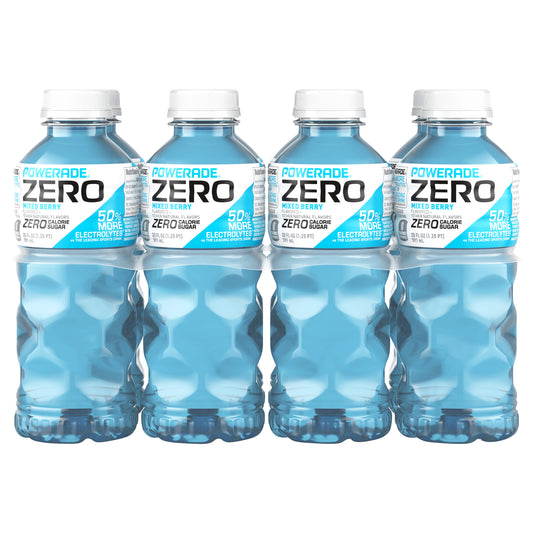 POWERADE ZERO Mixed Berry Sports Drink, 20 fl oz (Pack of 24)
