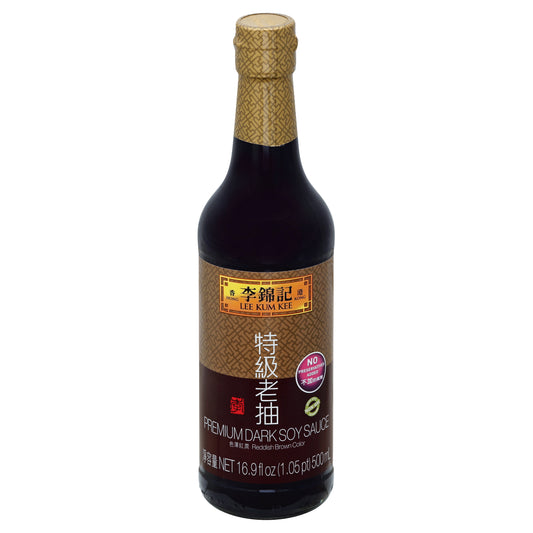 Lee Kum Kee Soy Sauce 16.9 oz - PREMIUM DARK SODIUM SOY SAUCE
